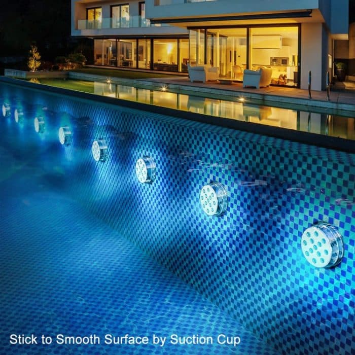 16 Farben 13 LEDs Unterwasserlicht Schwimmbad Tauchlicht Dimmbarer Saugnapf Unterwasserlampe – Bild 7