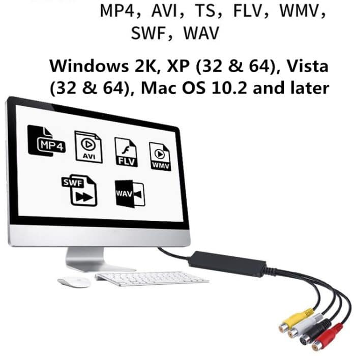 USB-zu-RCA-Kabel 60+ Unterstützt Vista 64 / Win 7 / Win 8 / Win 10 / Mac OS – Bild 6