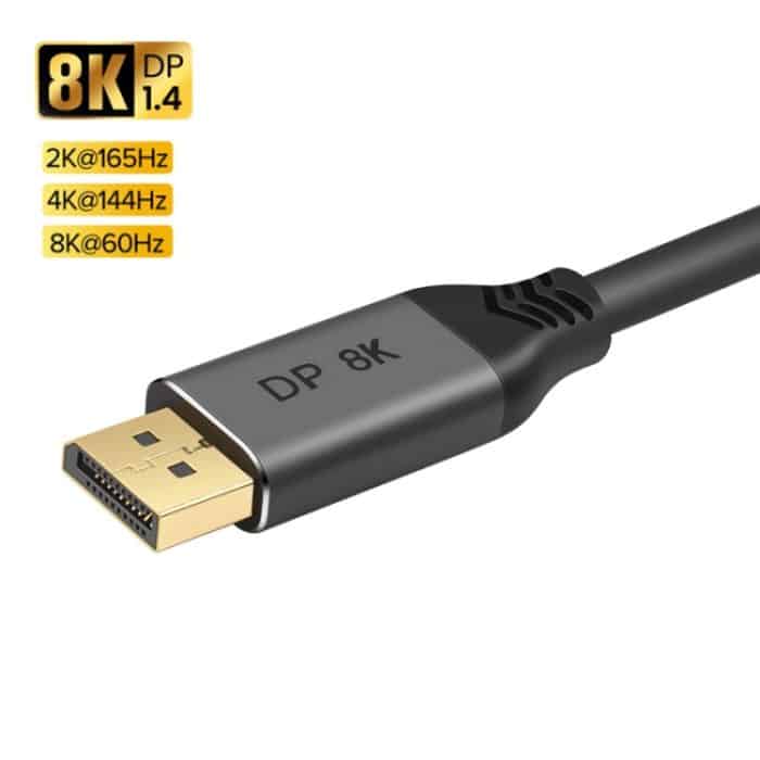 DisplayPort 1.4 8K HDR 60Hz 32,4 Gbit / s DisplayPort-Kabel für Video / PC / Laptop / TV, Kabellänge: 1 m – Bild 1