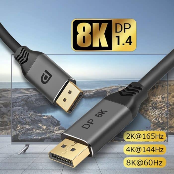 DisplayPort 1.4 8K HDR 60Hz 32,4 Gbit / s DisplayPort-Kabel für Video / PC / Laptop / TV, Kabellänge: 1 m – Bild 5