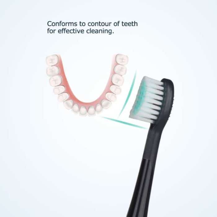 4 Stück Zahnbürstenköpfe und Kappen für Mornwell D01/D02 elektrische Zahnbürsten – Bild 3