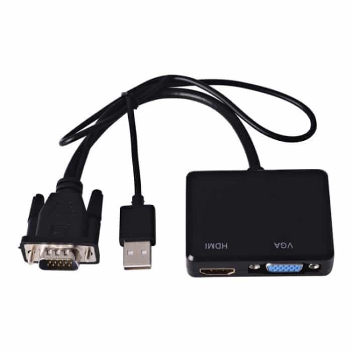 VGA bis HDMI-Adapter VGA-Splitter mit 3,5-mm-Audio-Konverter – Bild 2