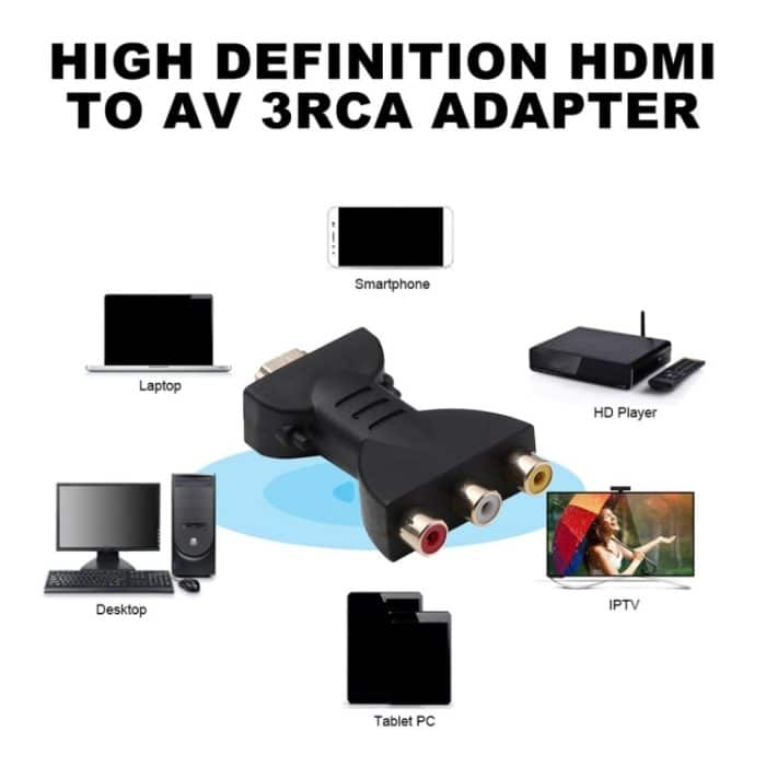 Vergoldeter HDMI-Stecker auf 3 Cinch-Video-Audioadapter AV-Komponentenkonverter für DVD-Projektor – Bild 5