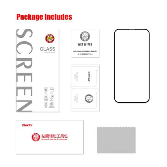 ENKAY Vollkleber 0,26 mm 9H 2,5D gehärtetes Glas Vollfolie für iPhone 14, For iPhone 14 (1 PC), For iPhone 14 (2pcs), For iPhone 14 (5pcs), For iPhone 14 (10pcs) – Bild 8