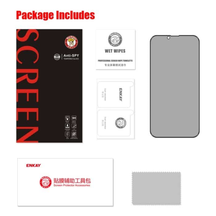 ENKAY 28 Grad Anti-Peeping-Hartglasfolie für iPhone 14, For iPhone 16e / 14 / 13 / 13 Pro (1 PC), For iPhone 16e / 14 / 13 / 13 Pro (2pcs), For iPhone 16e / 14 / 13 / 13 Pro (5pcs) – Bild 8