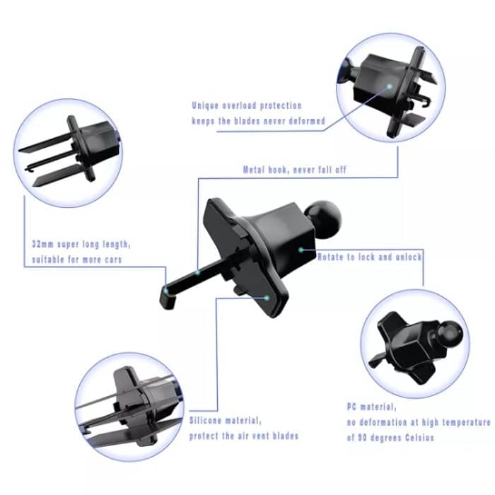 A190 + X158 Autotelefonhalter Air Vent Mini Hook Mount Handyhalter – Bild 3