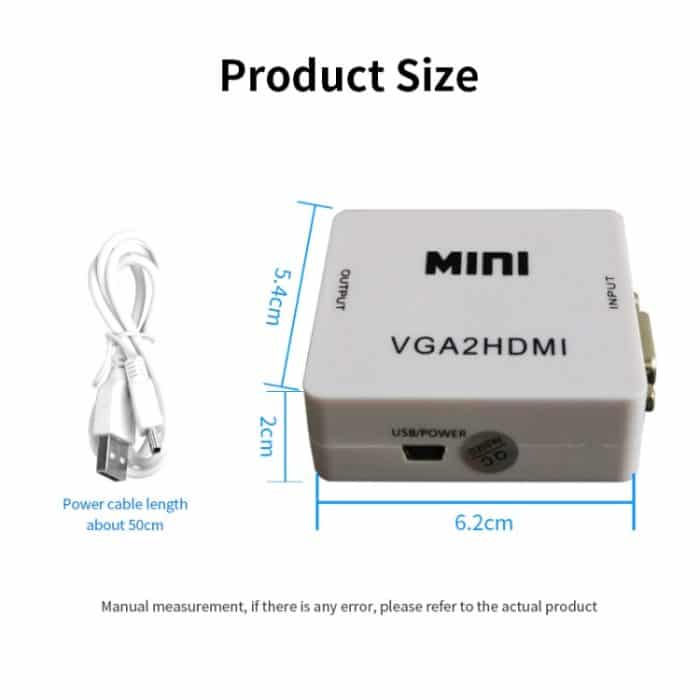 JSM Mini Size HD 1080P VGA zu HDMI Scaler Box Audio Video Digital Converter Adapter – Bild 5