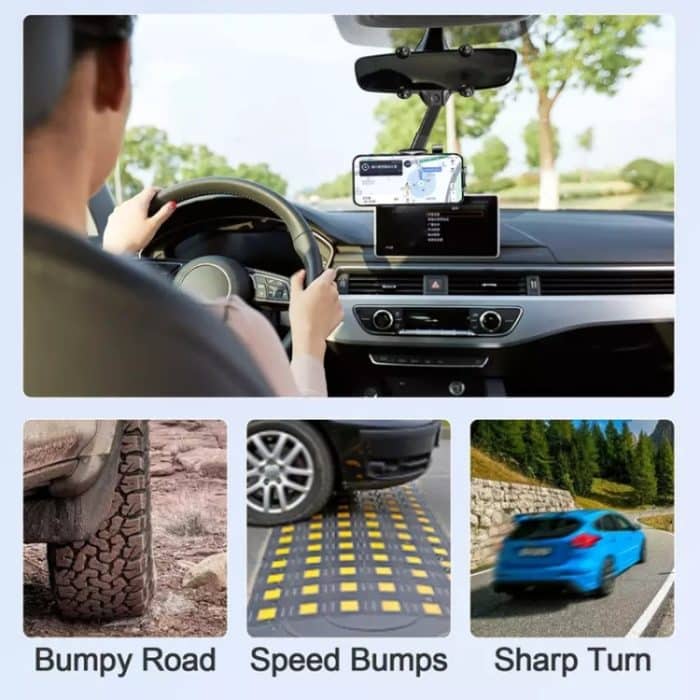 R004 Rückspiegel 360 drehbarer einziehbarer Autotelefonhalter – Bild 5