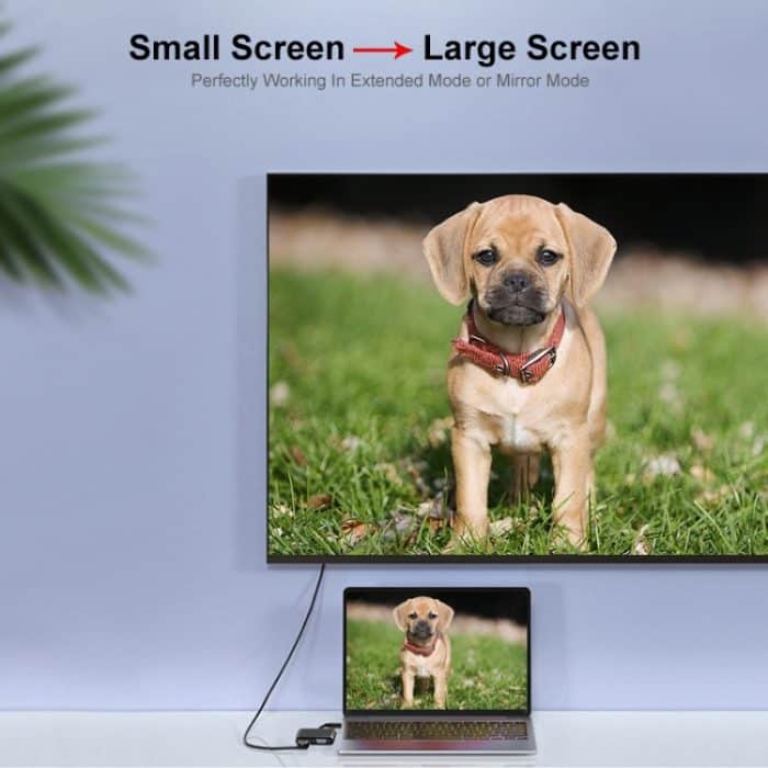 JUNSUNMAY 1080P HDMI zu HDMI + VGA Konverter Bildschirmsplitter Adapter – Bild 5