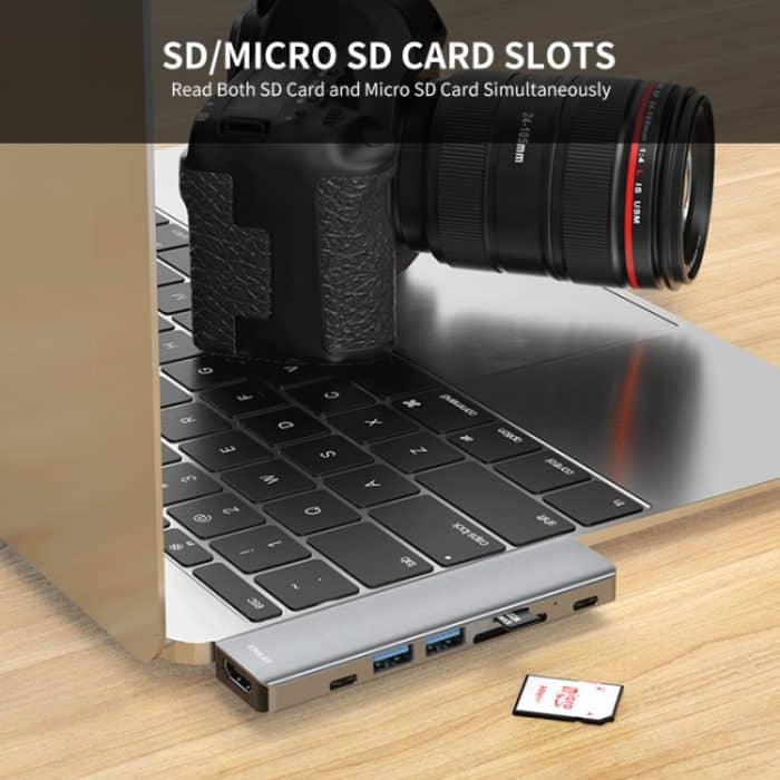 ENKAY Hat-Prince 7 in 2 Type-C zu 4K HDMI Docking Station Adapter Hub SD/TF Kartenleser – Bild 6