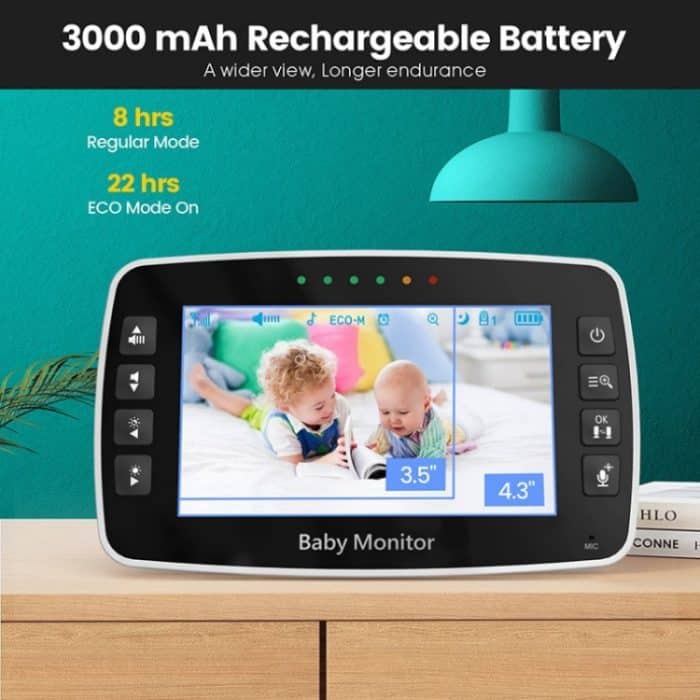 SM43A 4,3-Zoll-Farbdisplay-Nachtsicht-Smart-Zoom-Babyphone-Kamera, M43A, SM43A – Bild 5