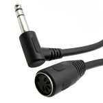 JUNSUNMAY 6,35 mm 1/4 Zoll Stecker auf Buchse 5-poliger MIDI-Audio-Stero-Adapter, Kabellänge: 20 cm