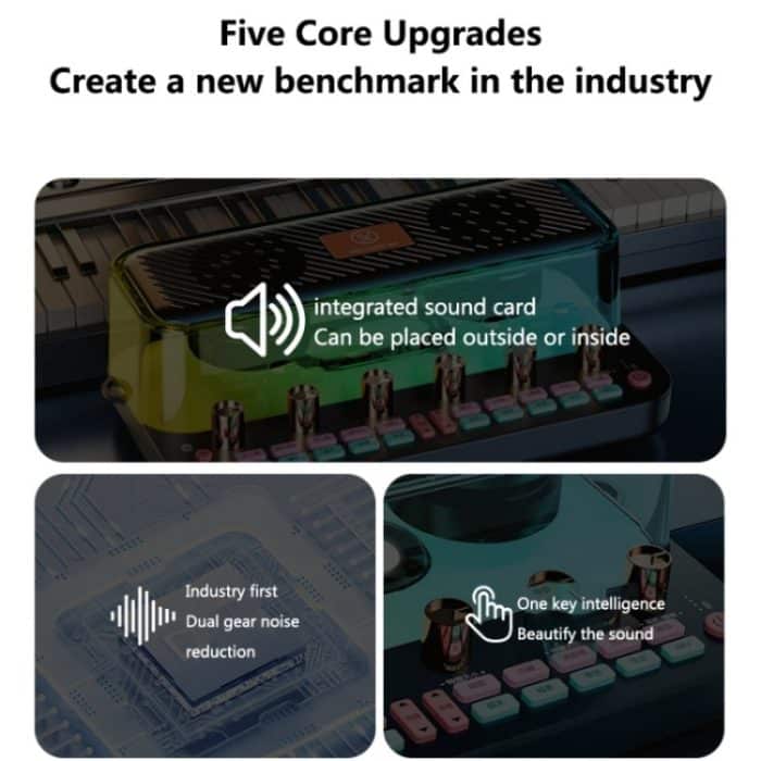 C18 Home Soundkarte Karaoke Audio Integriertes Mikrofon Komplettes Set – Bild 4