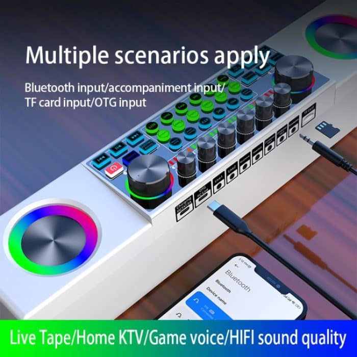SY6 Home Live Broadcast Soundkarte Multifunktionale drahtlose Bluetooth-Lautsprecher Tragbare All-in-One-Maschinenausrüstung – Bild 4