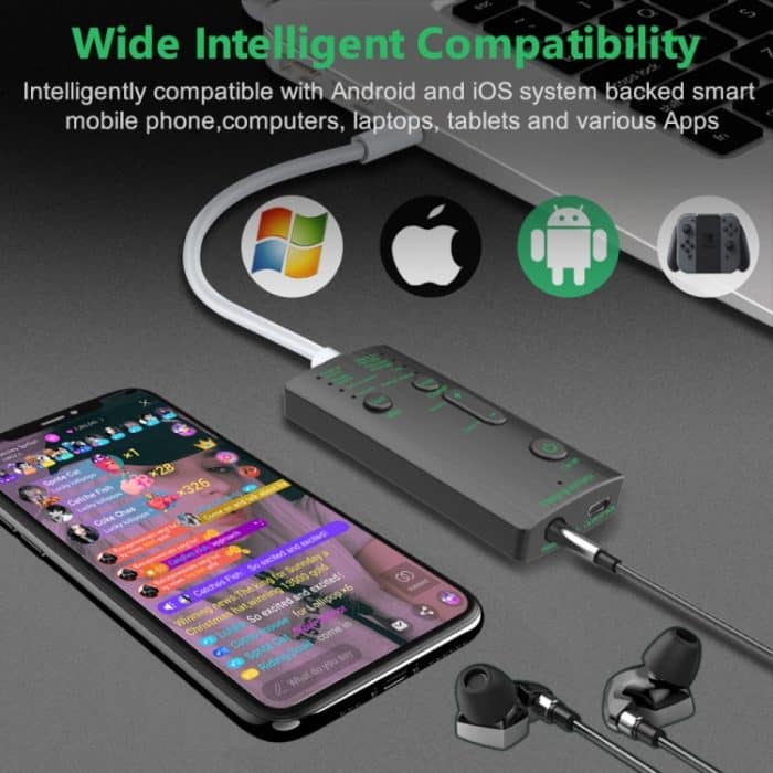 M1 Tragbarer Mini-Sprachänderungsmodulator mit einstellbaren Sprachfunktionen, Telefoncomputer, Soundkarte und Mikrofon – Bild 5