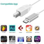 3,3 Fuß langes USB-C-/Typ-C-zu-USB-B-MIDI-Adapterkabel für Samsung-/Huawei-Laptops/MIDI-Tastaturen/Audio-Interface-Aufnahmen – Bild 5