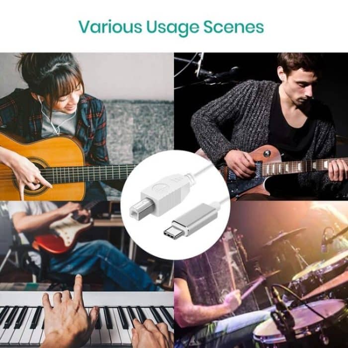 3,3 Fuß langes USB-C-/Typ-C-zu-USB-B-MIDI-Adapterkabel für Samsung-/Huawei-Laptops/MIDI-Tastaturen/Audio-Interface-Aufnahmen – Bild 7