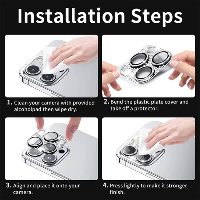 Für iPhone 13 Pro / 13 Pro Max ENKAY Hat-Prince Blink Diamond Kameraobjektiv Aluminiumlegierung gehärtete Glasfolie, For iPhone 13 Pro / 13 Pro Max – Bild 6