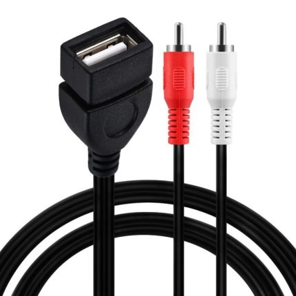 JUNSUNMAY USB 2.0-Buchse auf 2 x Cinch-Stecker, Video-Audio-Splitter-Adapterkabel, 0.2m USB F to 2 RCA, 1.5m USB F to 2 RCA