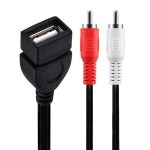 JUNSUNMAY USB 2.0-Buchse auf 2 x Cinch-Stecker, Video-Audio-Splitter-Adapterkabel, 0.2m USB F to 2 RCA, 1.5m USB F to 2 RCA – Bild 3