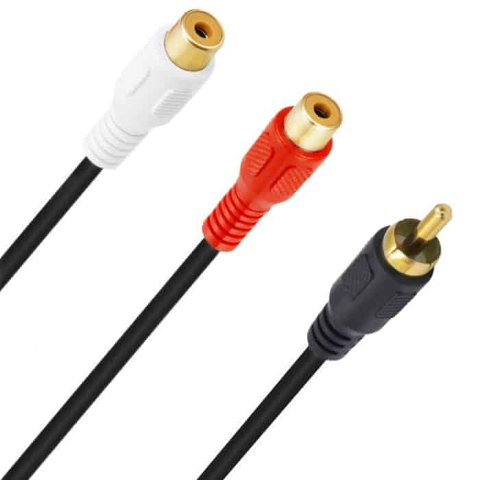 JUNSUNMAY Cinch-Stecker auf 2 Cinch-Buchsen Stereo-Audio-Adapter-Anschluss, Länge: 0,25 m – Bild 2