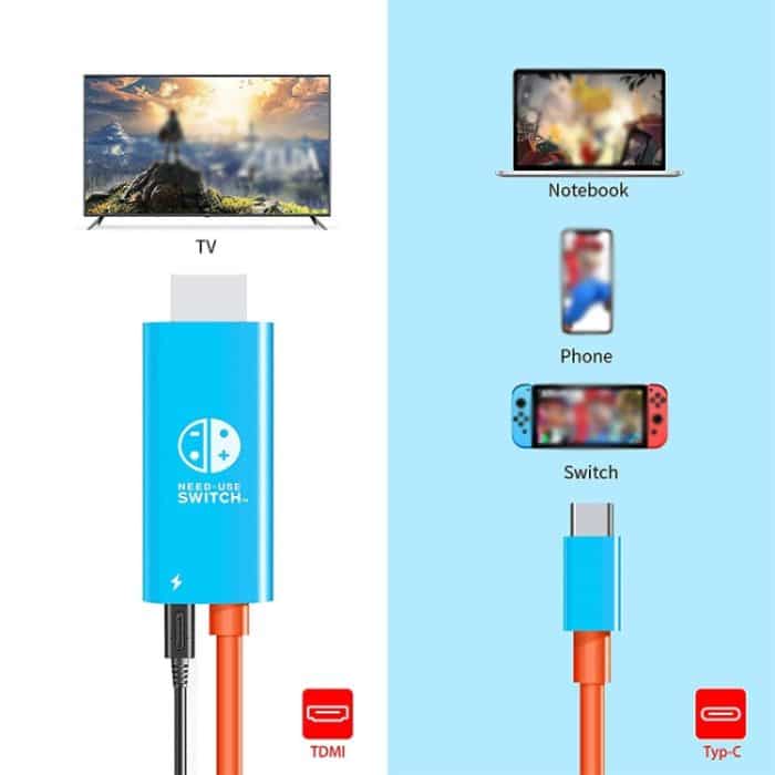 ENKAY ENK-CB136 6,6 Fuß.Typ-C-zu-HDMI-Konvertierungskabel für Switch 4K HD-Projektionsfernseher – Bild 3