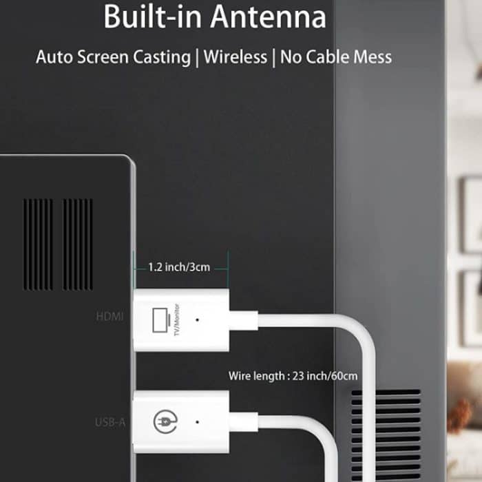 Kabelloses HDMI-Sender- und Empfänger-Set, HDMI-Wireless-Extender-Adapter, 1080P 60fps Video-Audio-Projektion für PC, Laptop, Kamera auf HDTV/Projektor – Bild 7