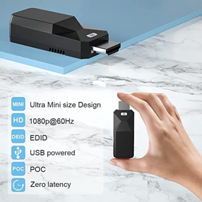 HDMI Extender 165 Fuß Audio Video 1080P über Cat5 Cat6 Ethernet-Kabel übertragen verlustfreies Signal HDMI-Fernverlängerungsadapter – Bild 4