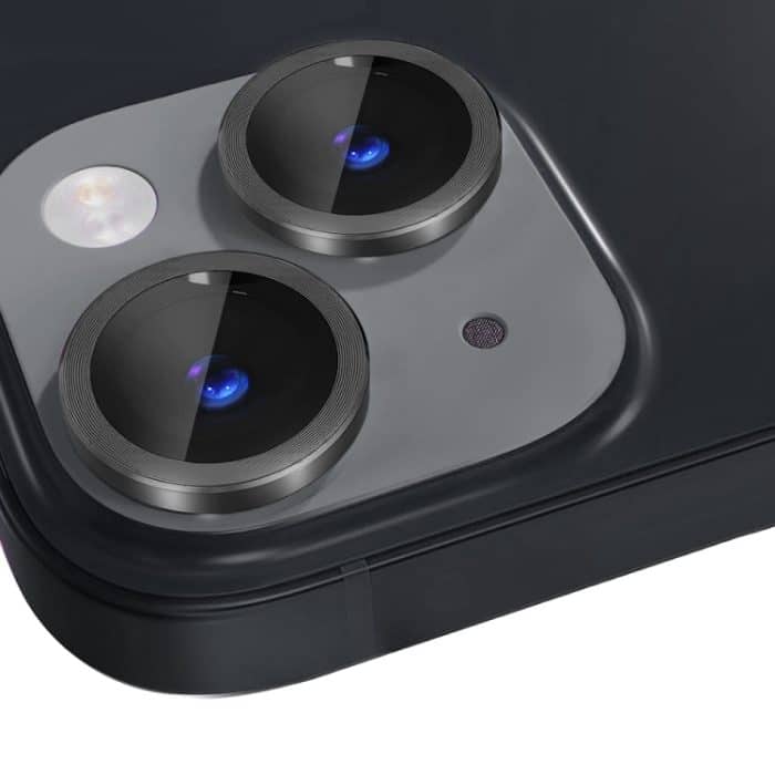 NORTHJO Kameraobjektivschutz aus gehärtetem Glas, CD-Vein-Metallringfolie, For iPhone 14 / 14 Plus – Bild 2