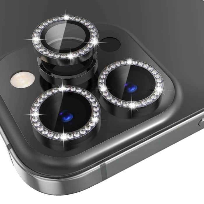 NORTHJO Kameraobjektivschutz aus gehärtetem Glas, Metall-Strass-Ringfolie, For iPhone 13 Pro / 13 Pro Max – Bild 2