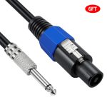 JUNSUNMAY Speakon-Stecker auf 6,35-mm-Stecker, Audio-Lautsprecher-Adapterkabel mit Schnappverschluss, 6FT, 10FT, 25FT, 50FT