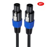 JUNSUNMAY Speakon-Stecker auf Speakon-Stecker, Audio-Lautsprecher-Adapterkabel mit Schnappverschluss, 6FT, 10FT, 25FT, 50FT