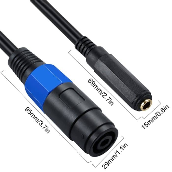 JUNSUNMAY Speakon-Buchse auf 6,35-mm-Buchse, Audio-Lautsprecher-Adapterkabel, Länge: 50 cm – Bild 3