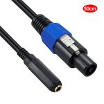 JUNSUNMAY Speakon-Stecker auf 6,35-mm-Buchse, Audio-Lautsprecher-Adapterkabel mit Schnappverschluss, Länge: 50 cm