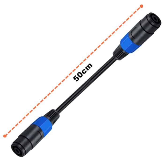 JUNSUNMAY Speakon-Buchse auf Speakon-Buchse Audio-Lautsprecher-Adapterkabel, Länge: 50 cm – Bild 2