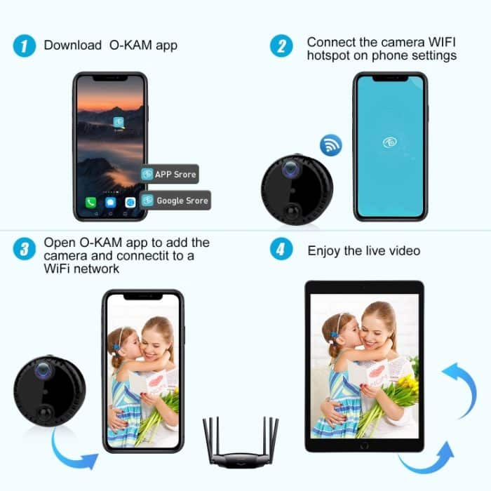 R10 4K HD Nachtsicht Handy-Fernkamera WiFi Webcam Heimnetzwerk-Monitorkamera, R10 (Black), R10 (White) – Bild 6