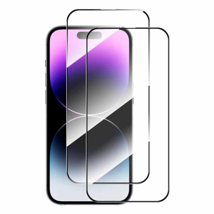 2 Stück ENKAY Vollkleber-Hartglasfolie mit hohem Aluminium-Silizium-Gehalt, For iPhone 16 Pro Max, For iPhone 16 Pro, For iPhone 16 Plus, For iPhone 16, iPhone 16e, For iPhone 15 Pro Max, For iPhone 15 Pro, For iPhone 15 Plus, For iPhone 15 – Bild 1