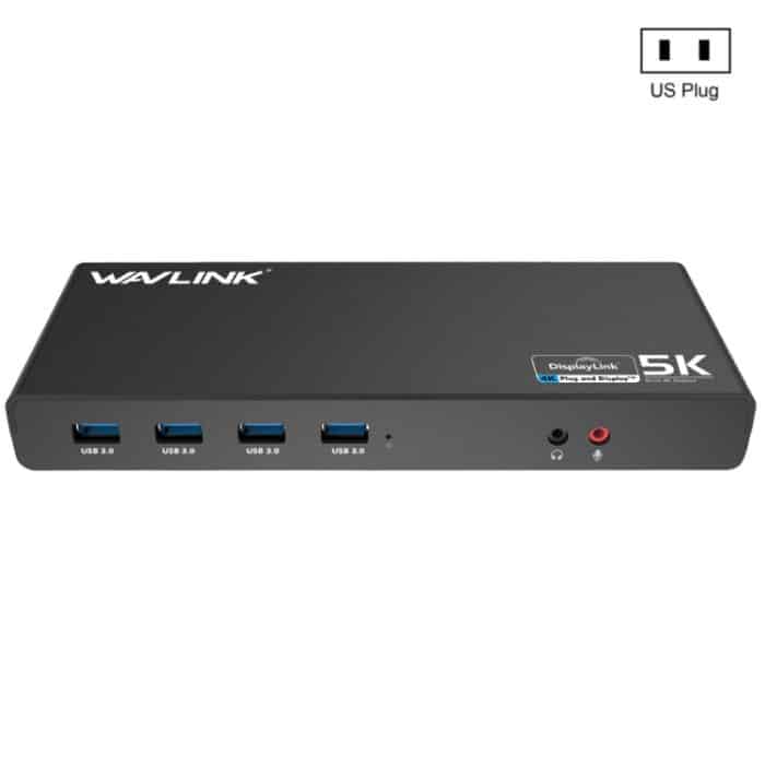 Wavlink UG69DK1 5K Typ-C Dual Display USB 3.0 Video Gigabit Ethernet HDMI Dockingstation, US Plug, EU Plug, UK Plug, AU Plug – Bild 1