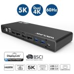 Wavlink UG69DK1 5K Typ-C Dual Display USB 3.0 Video Gigabit Ethernet HDMI Dockingstation, US Plug, EU Plug, UK Plug, AU Plug – Bild 3