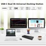 Wavlink UG69DK1 5K Typ-C Dual Display USB 3.0 Video Gigabit Ethernet HDMI Dockingstation, US Plug, EU Plug, UK Plug, AU Plug – Bild 7