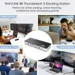 Wavlink UTD21H 60 W Host-Ladestation Thunderbolt 3 Dockingstation 4K Dual Display 11 in 1 Anschlüsse, US Plug, EU Plug, UK Plug – Bild 4
