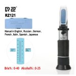 RZ121 Alkohol Refraktometer Traubenwein Zuckergehalt 0 ~ 25% Alkoholkonzentration 0 ~ 40% Brix Tester Meter ATC Handheld Tool – Bild 2