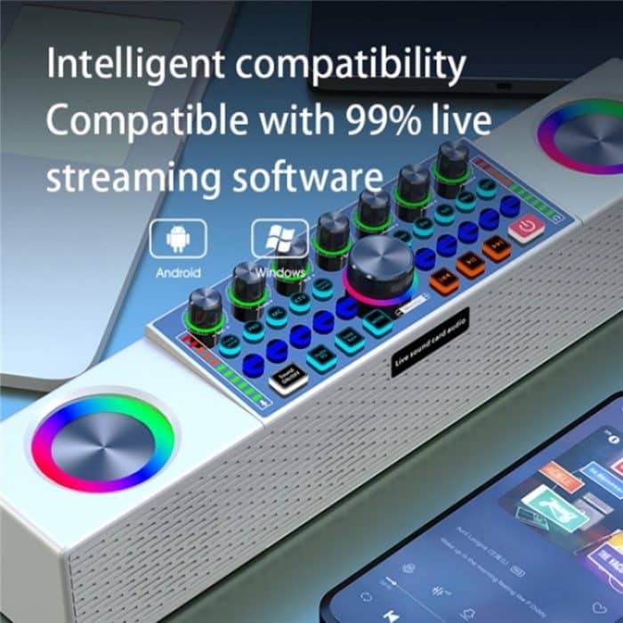 SY8 Live Soundkarte All-in-One-Maschinenlautsprecher Stereo-Subwoofer mit Mikrofon – Bild 4