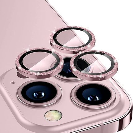 ENKAY Hat-Prince Glitzer-Hinterglasfolie aus gehärtetem Glas aus Aluminiumlegierung, For iPhone 15 Pro / 15 Pro Max