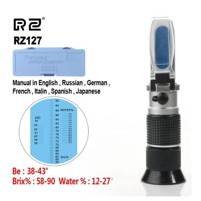 Brix mit hoher Konzentration Wasser 3 in 1 58% ~ 92% Honig-Refraktometer Bienen Zuckerfutter ATC RZ127 – Bild 6