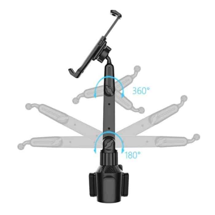 CUP-B16 Universal-Handyhalter mit langem Hals und 2 Wellen, drehbar für die KFZ-Bechermontage – Bild 5