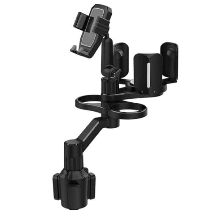 D04 Mit 2 Kaffeetassen-Autobecherhalter, verstellbarer drehbarer Handy-Autohalterungshalter, D04 (Grey), D04 (Green) – Bild 1