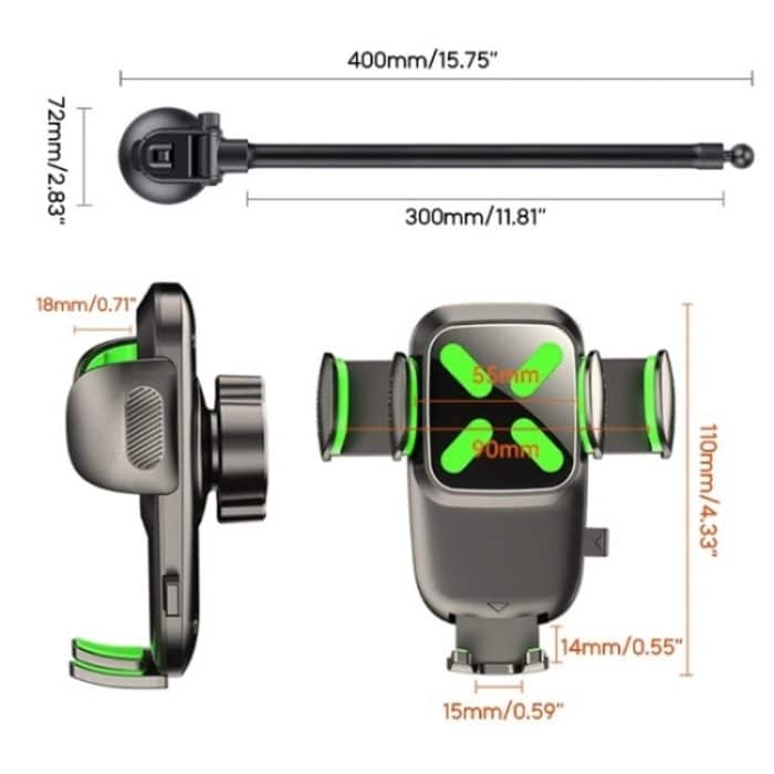 X034 Universeller LKW-Bus-Armaturenbrett-Flexibler, verstellbarer Windschutzscheiben-Saugnapf-Autotelefonhalter, X034, X034  (Black) – Bild 8