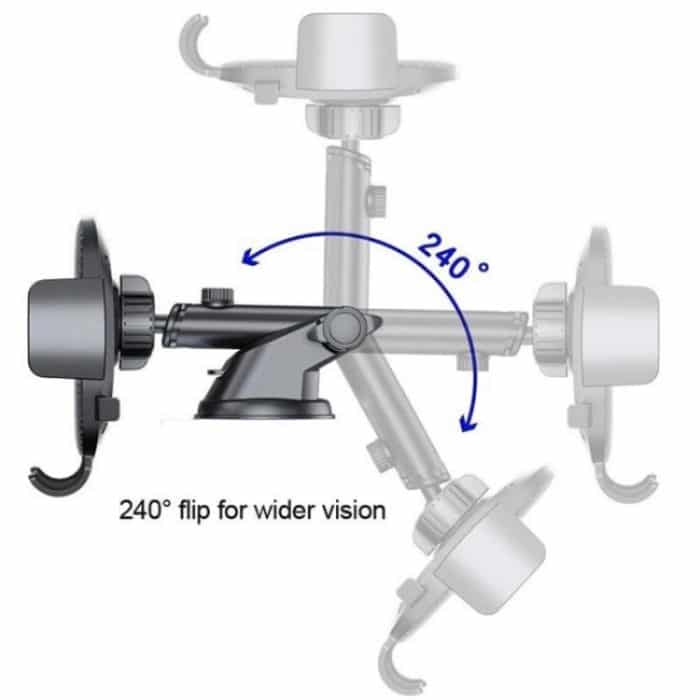 D40+105+K5 Kohlefaser Textur Auto Saugnapf Teleskoparm Telefonhalter Windschutzscheibe Armaturenbrett – Bild 4