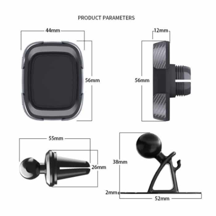 C18 mit Lüftungsschlitz-Clip, Auto-Klebe-Armaturenbrett-Halterung, magnetische Handy-Halterung – Bild 2